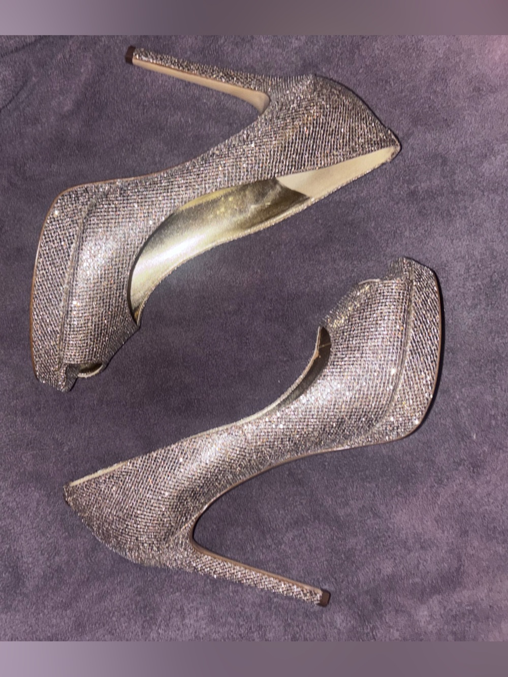 micheal kors golden glittery heels size 10